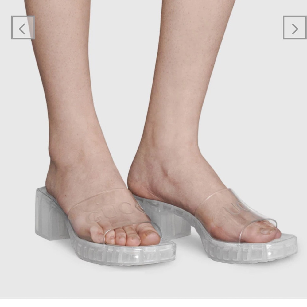 Clear Gucci slides